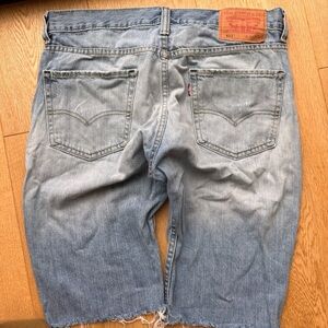 Levi's 511 Light Blue Denim Shorts frayed hem - 33